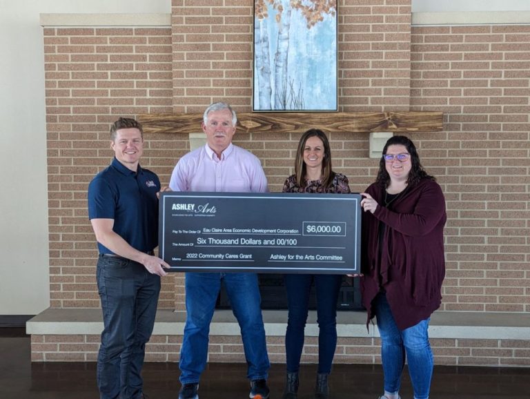 Ashley for the Arts Donates $6,000 to the Eau Claire Area Economic Development Through the Community Cares Grant